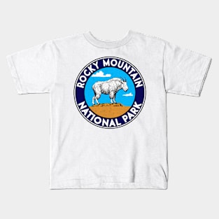 Rocky Mountain National Park Colorado Mountain Goat Vintage Camper Kids T-Shirt